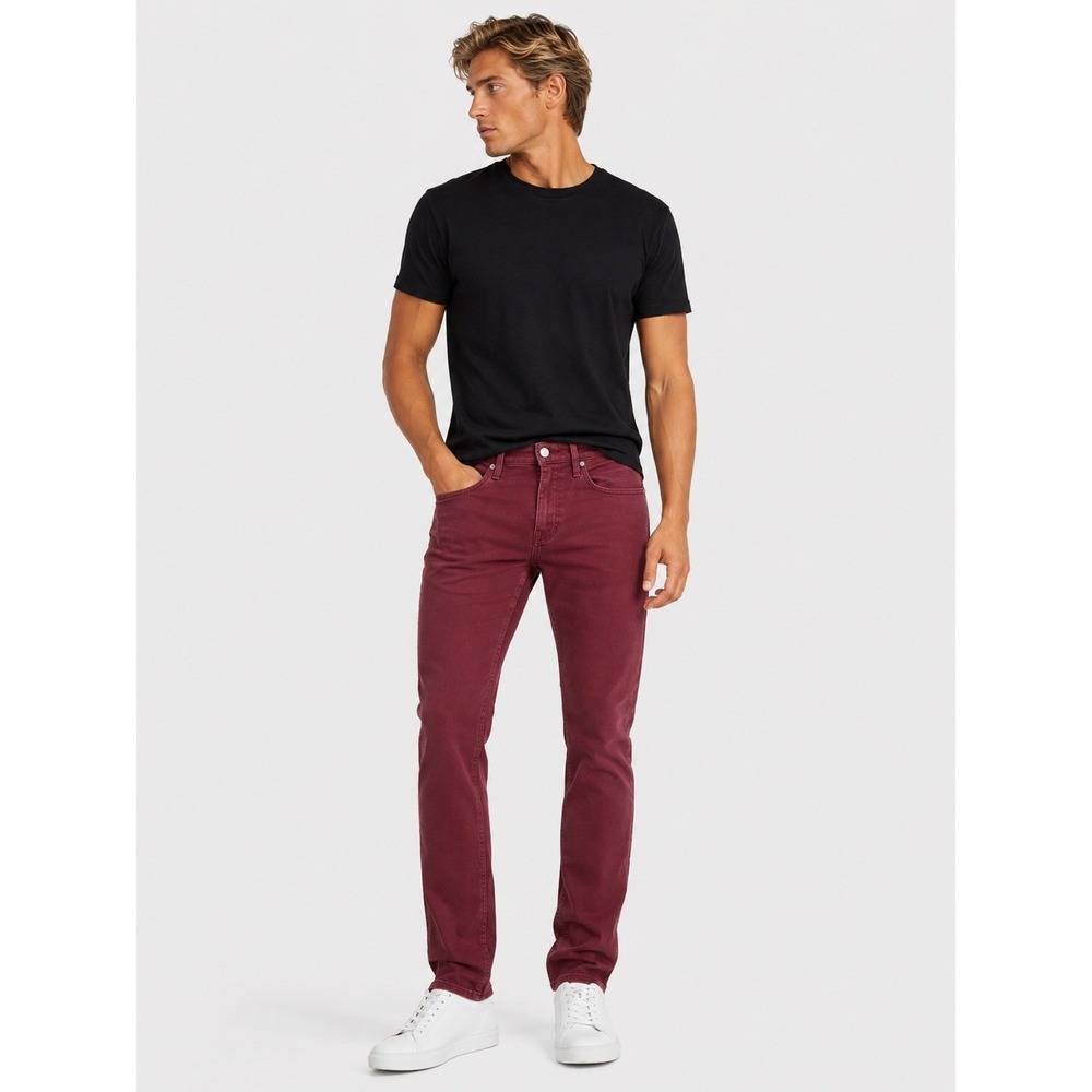 Frame L'Homme Slim Straight Burgundy Wash Mens Jeans Stretch Denim Size 32